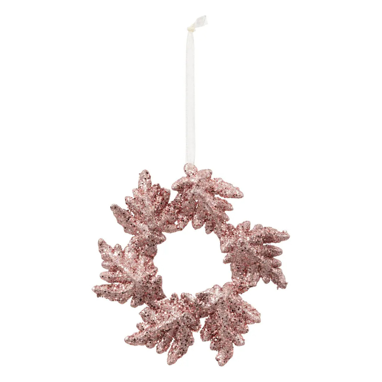 Décoration de sapin couronne fleur rose 13cm