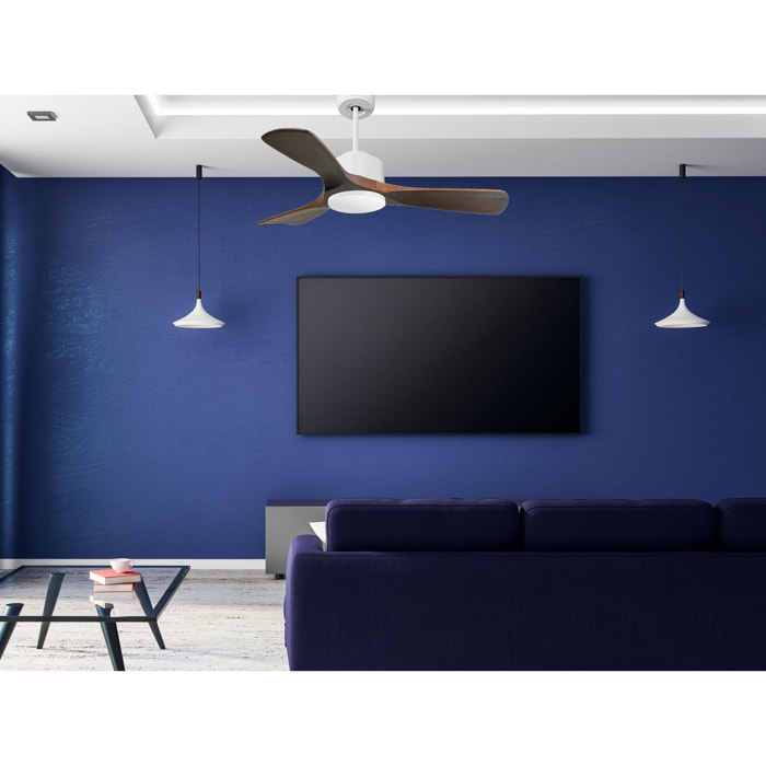 Ventilateur de plafond ø106 cm avec Wifi Réversible Hypersilence 40   W Blanc