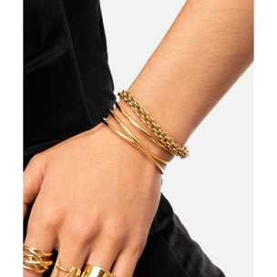 Bracciali Crossed in Acciaio Placcato Oro