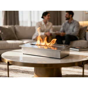 Quemador de acero para chimenea de etanol con fibra cerámica y tapa para regular la llama 1L NB10 PURLINE