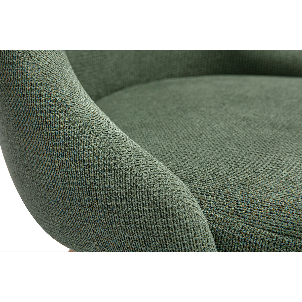 Chaises scandinaves en tissu chenille vert kaki et bois clair (lot de 2) HASTA