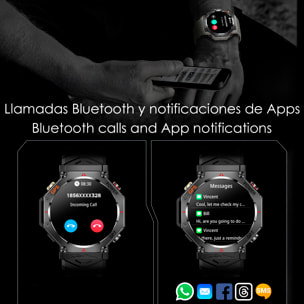 Smartwatch KC91 con chiamate BT, GPS, strumenti di esplorazione, ChatGPT e oltre 100 modalità sportive.