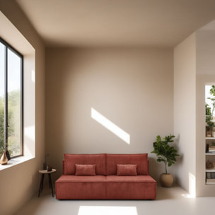 Canapé convertible 3 places en velours côtelé - MILLA