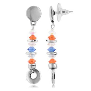 Pendiente Sw multicolor largo 5 chapado plata de ley
