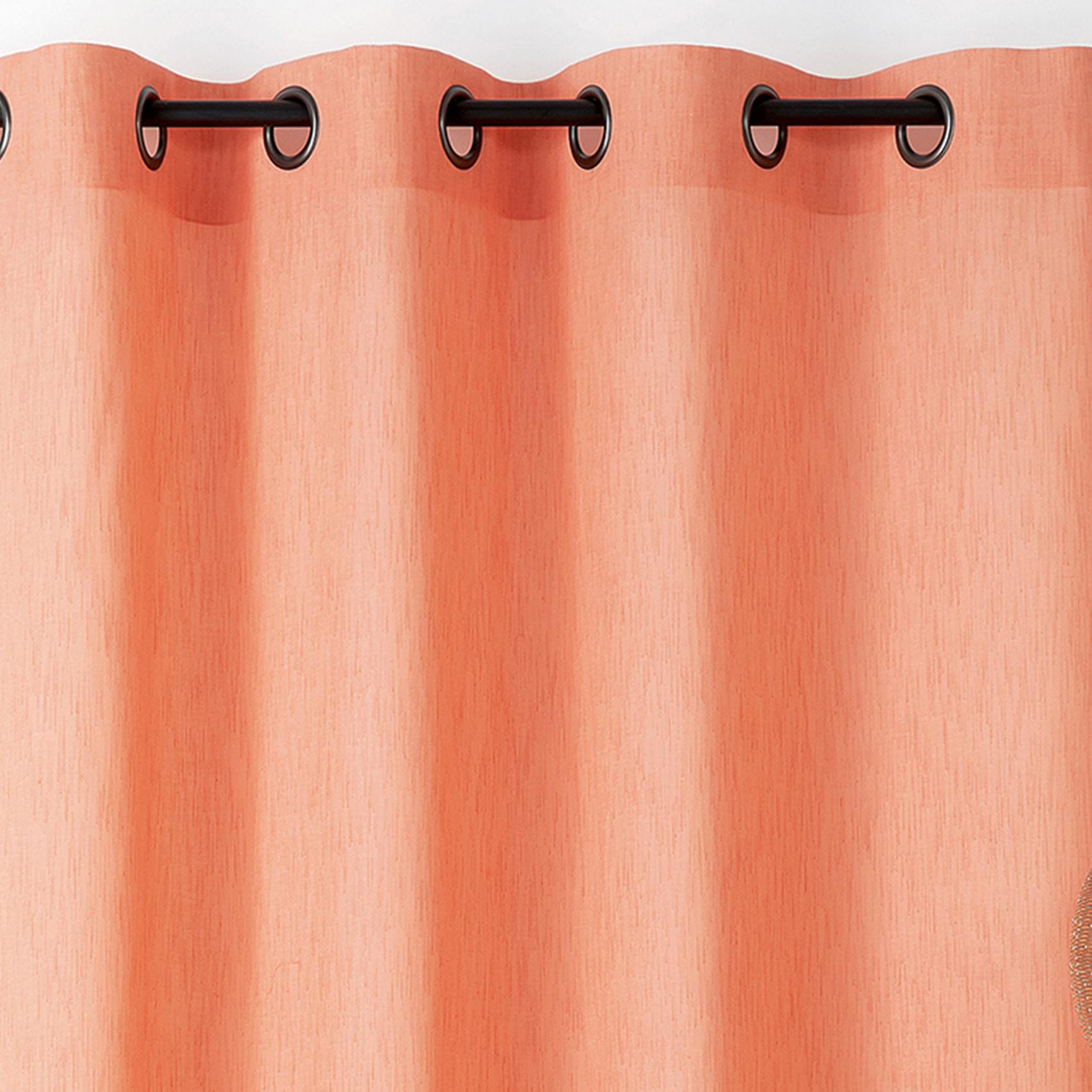 Voilage polycoton toucher doux et souple - Orange