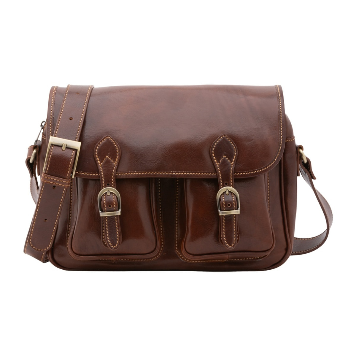 Borsa a tracolla da donna - Modello False - Vera pelle - 32.0 x 23.0 x 15.0 cm