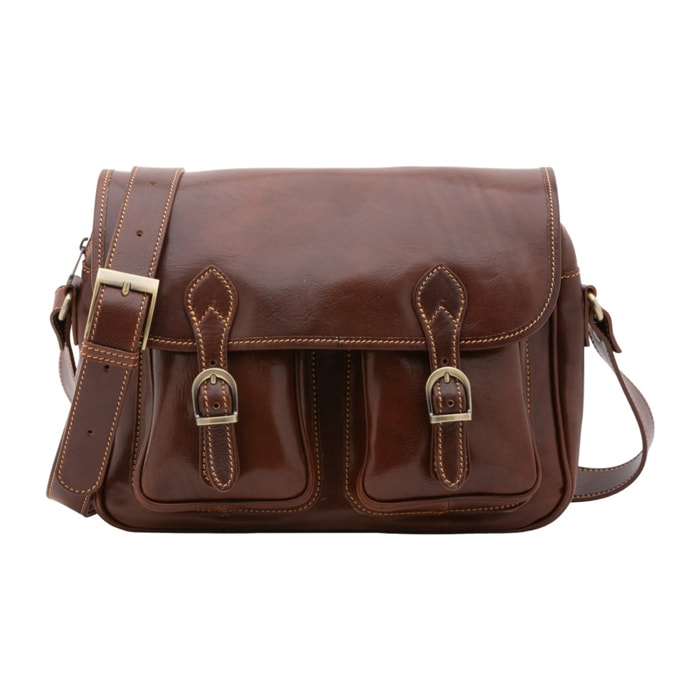 Borsa a tracolla da donna - Modello False - Vera pelle - 32.0 x 23.0 x 15.0 cm