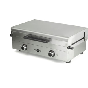 Plancha électrique KRAMPOUZ Club inox 2 brûleurs à poser, 65.5x39.5 cm