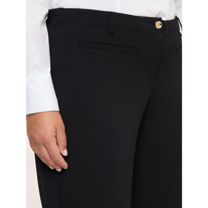 Fiorella Rubino - Pantaloni Wide Leg in tessuto stretch - Nero