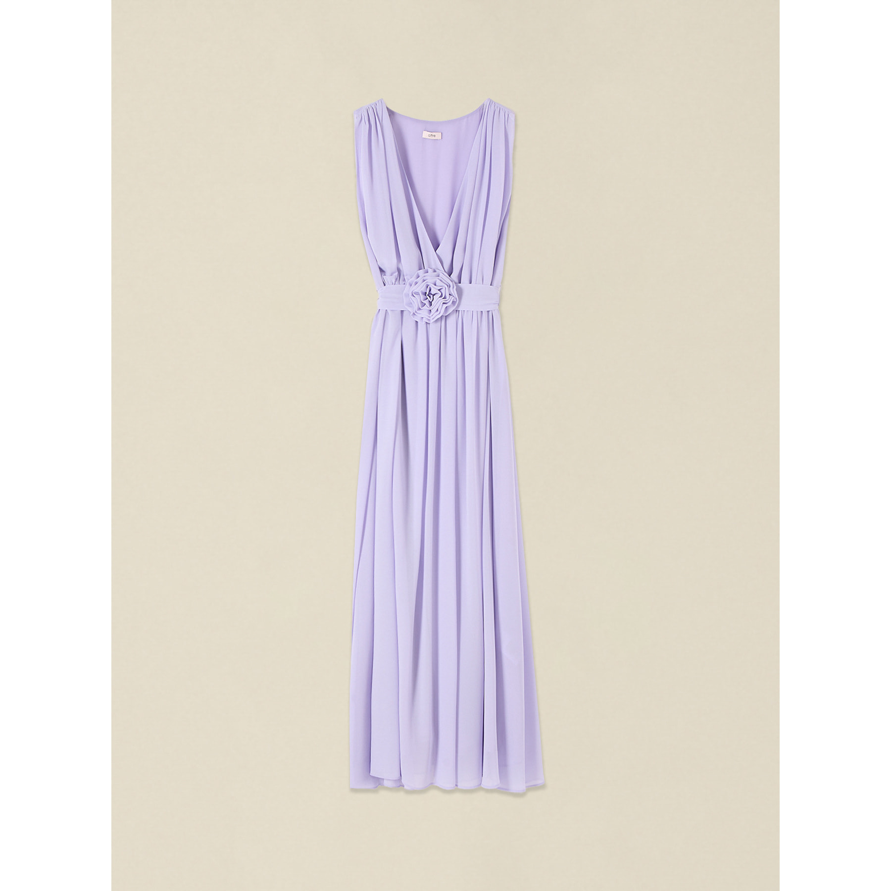 Oltre - Vestito lungo con dettaglio fiore - Viola