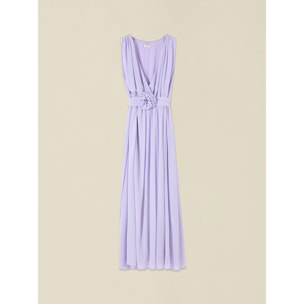 Oltre - Vestito lungo con dettaglio fiore - Viola