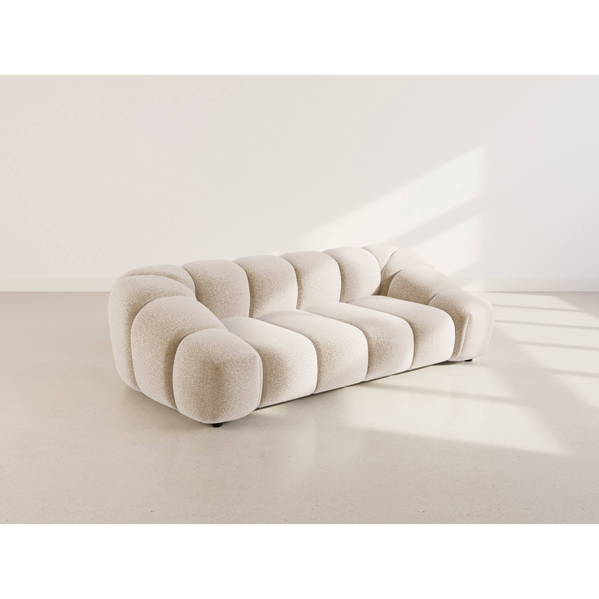 Ava - canapé 3 places en velours texturé - Beige