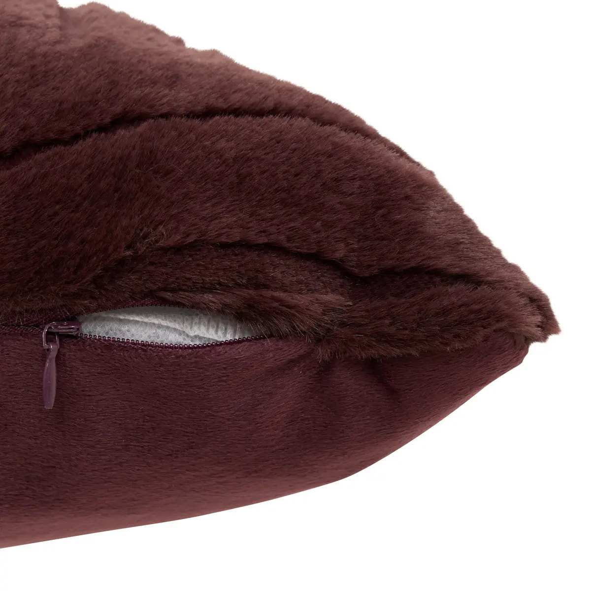 Coussin Arka carré 45x45cm effet fausse fourrure marron