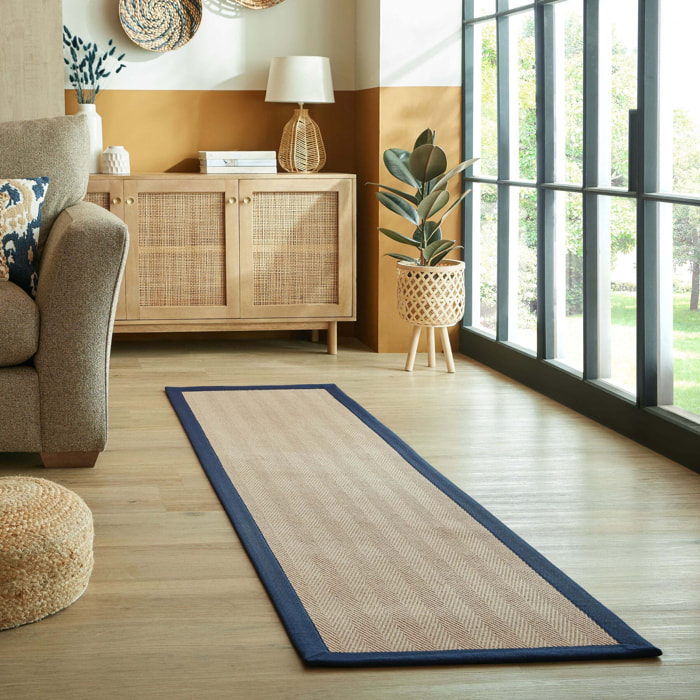 Tapis en jute antiderapant de couloir KIRA