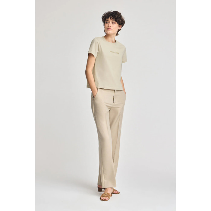 Maglietta Diamond beige con print foil Polo Club