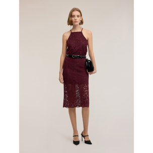 Motivi - Gonna tubino in pizzo - Bordeaux