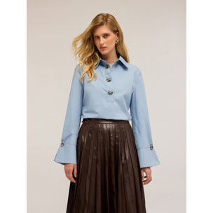 Motivi - Camisa oversize con piedras - Light - blue