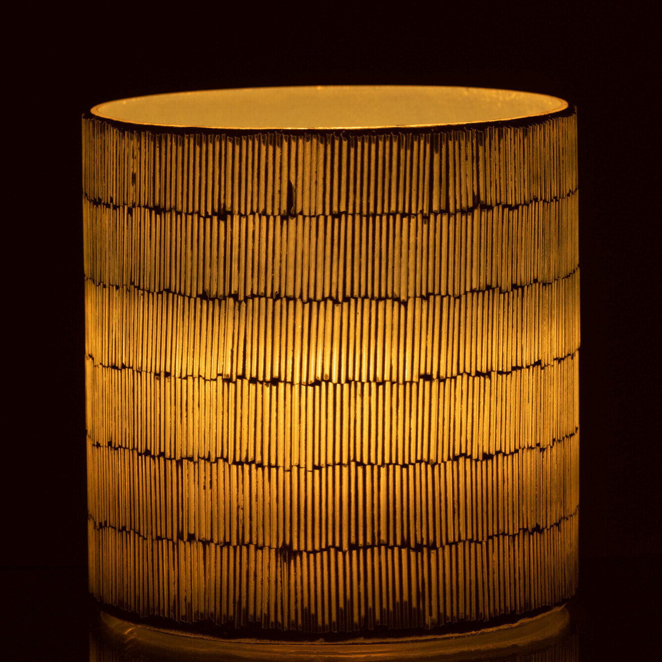 J-Line photophore Mosaique - verre - gris - large