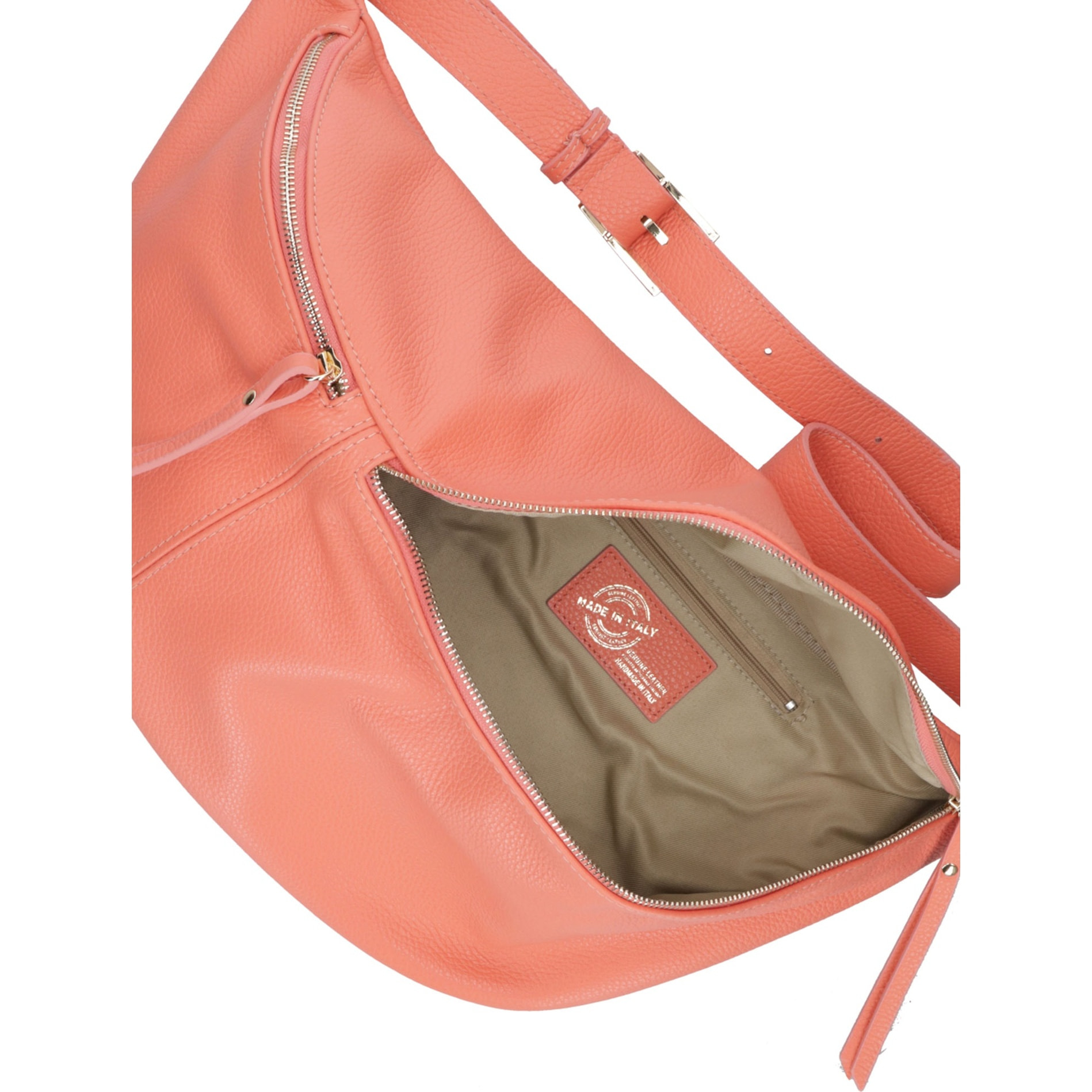 Borsa a tracolla da donna Made in Italy - Modello Caelia Plus - 100% pelle - 47.0 x 28.0 x 2.0 cm