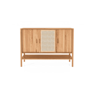 Buffet hêtre et canage sogno 142x46cm