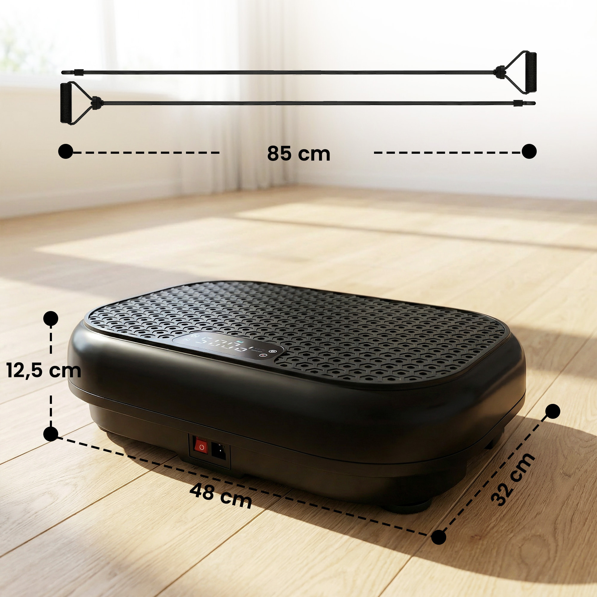 Plateforme vibrante fitness 200W 120 vitesses 5 prog. noir