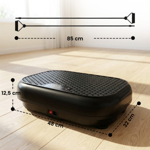 Plateforme vibrante fitness 200W 120 vitesses 5 prog. noir