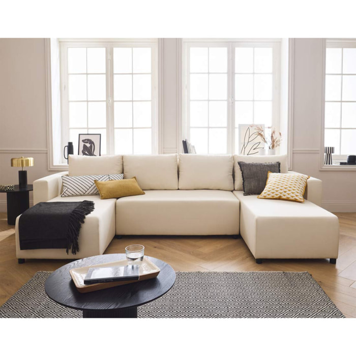 Regala - canapé panoramique - 7 places - convertible avec coffre - en tissu - Beige