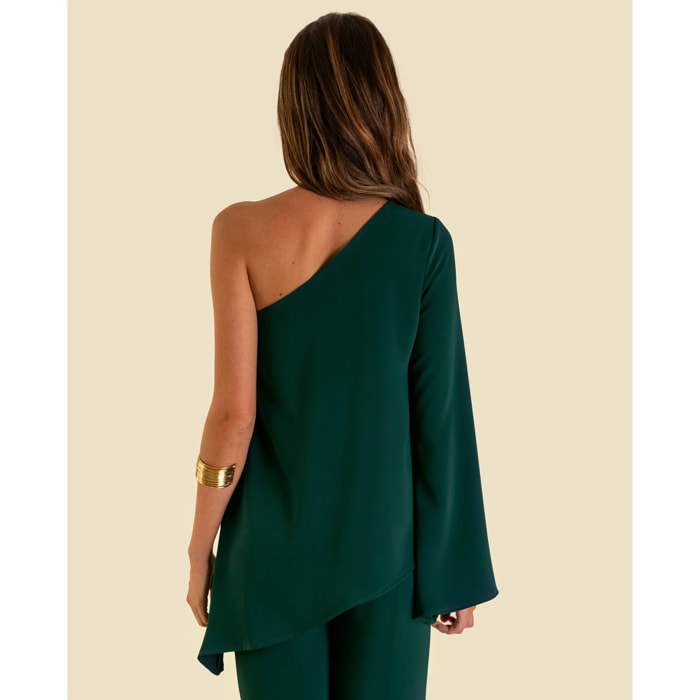 Blusa de mujer asimétrica con manga larga