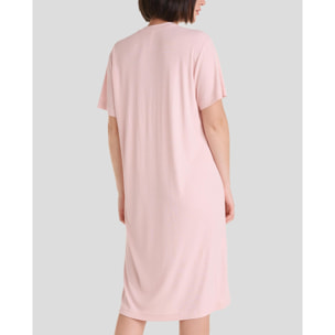 Camisón corto mujer canalé manga corta suave