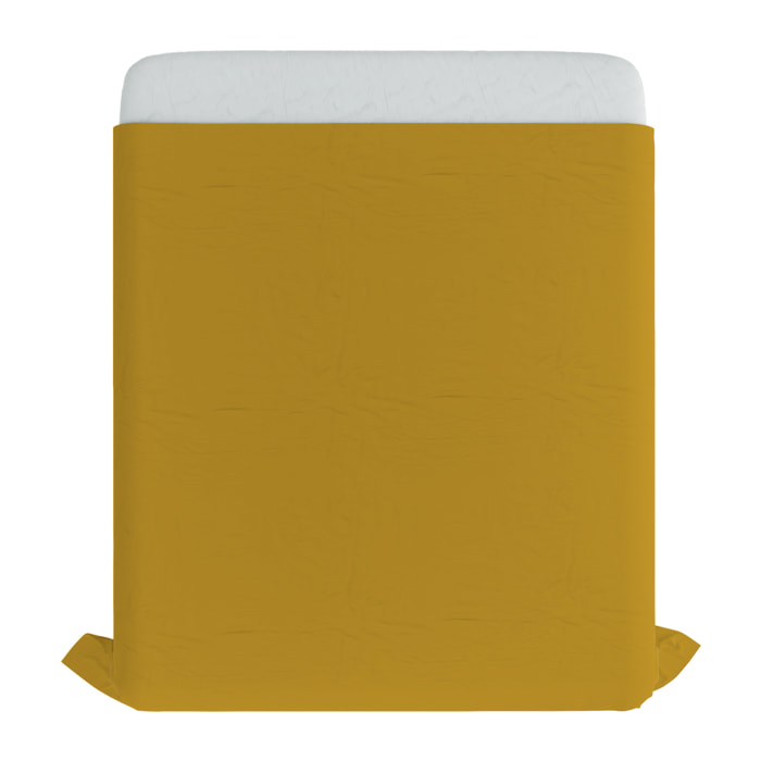 LENZUOLO SOPRA MAX COLOR, 100% Cotone, Tinta Unita, Made in Italy - SENAPE