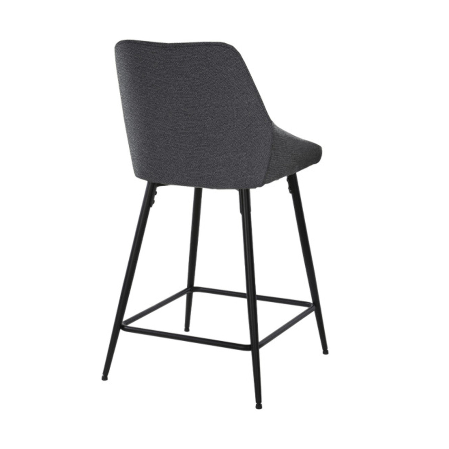Chaise de bar en tissu avec pieds évasés en métal noir - MONDO