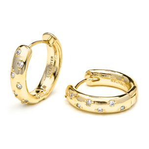 Pendientes acabado oro amarillo de 18k y Circonita Brillante
