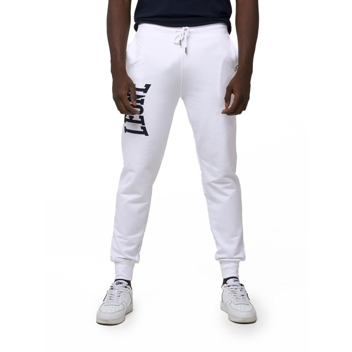 Pantalón de hombre Leone Basic con gran logo en algodón no perchado