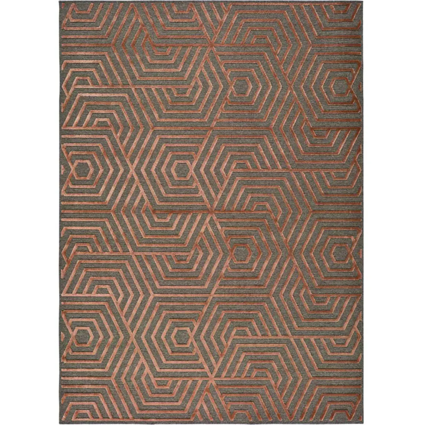 LANA Alfombra vintage de pelo corto cobre, varias medidas disponibles.