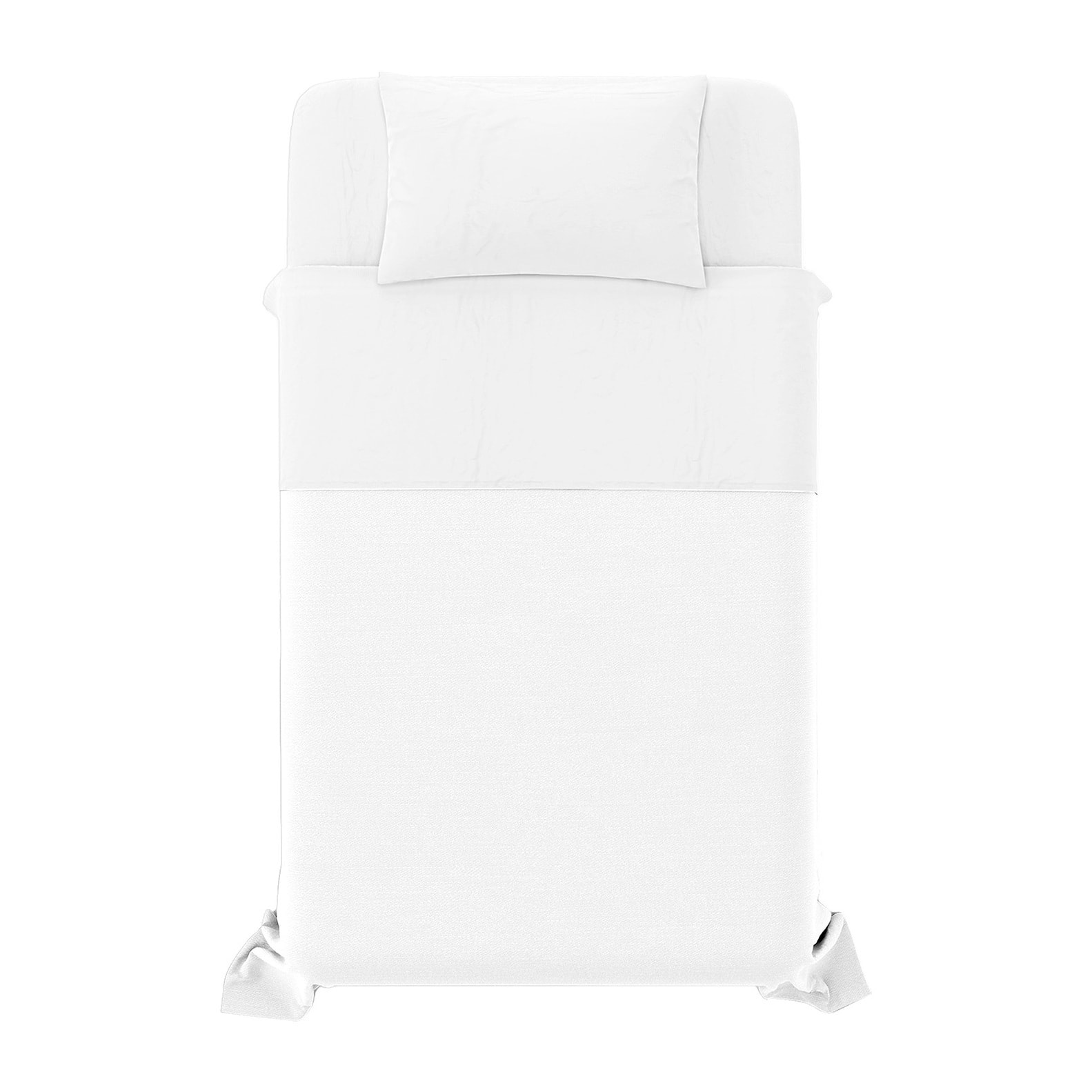 COMPLETO LETTO NATURAL COLOR, 100% COTONE - PIAZZA E MEZZA