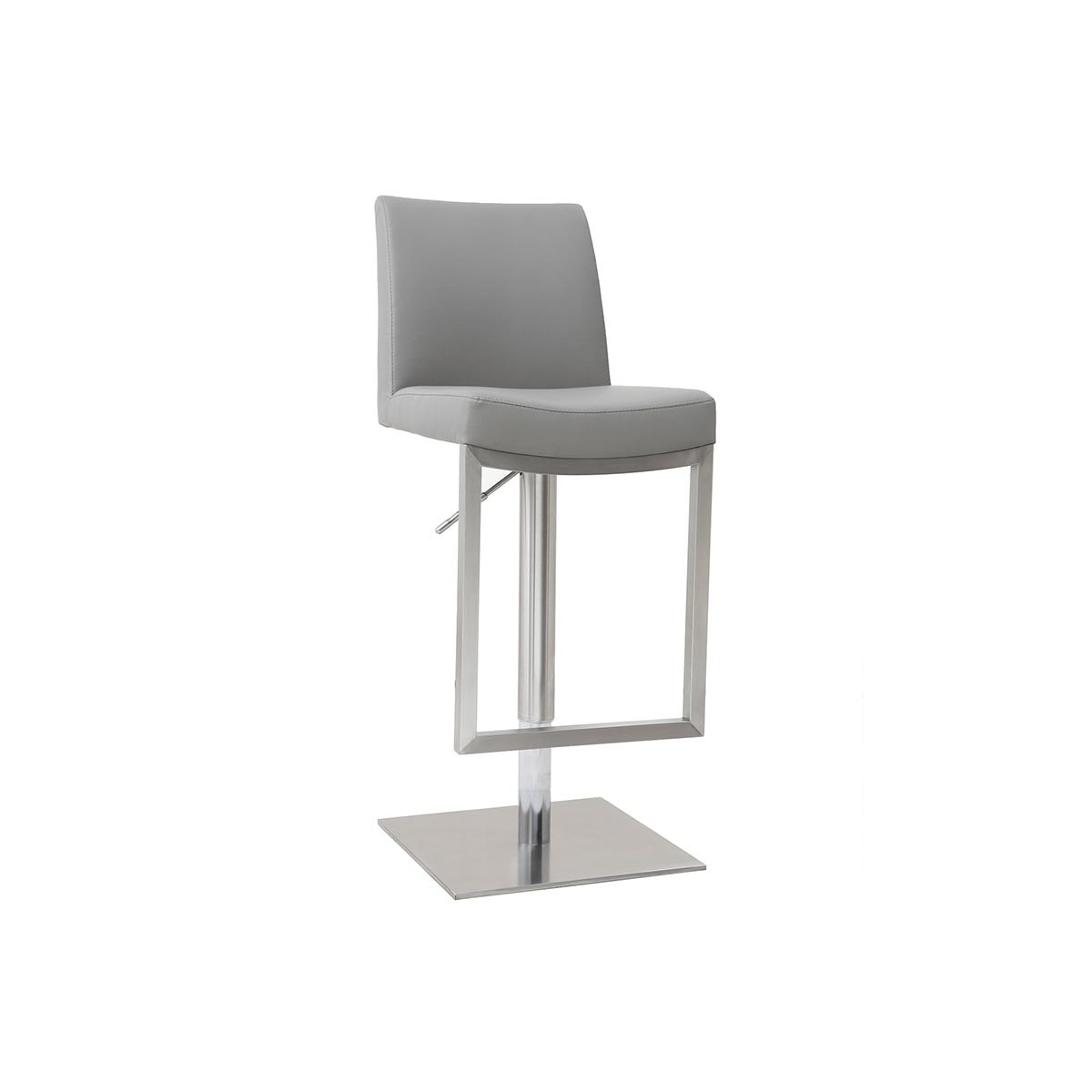 Tabouret de bar relevable gris et acier chromé KYLE