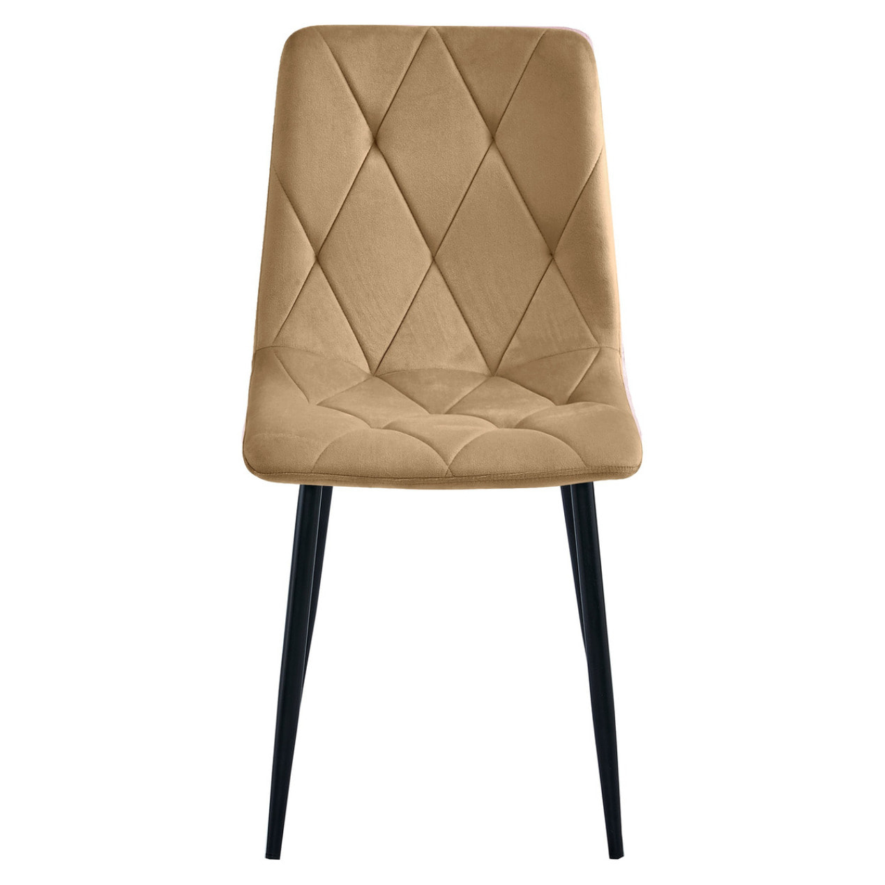 Sedia Libra in velluto marrone e gambe nere