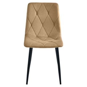 Sedia Libra in velluto marrone e gambe nere