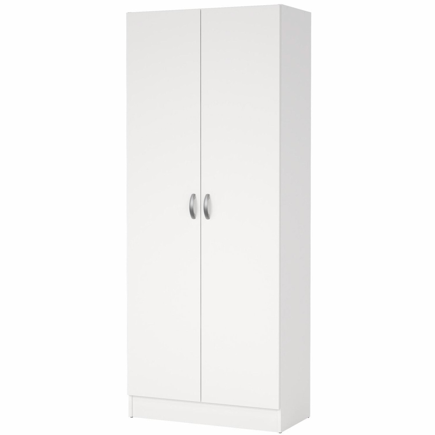 Armadio Multiuso 2 Ante Con 5 Ripiani Regolabili Mobile Salvaspazio Moderno Minimal Per Camera Ingresso Corridoio 69.2 x 34.6 x 170.4 Cm Bianco