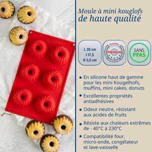 Moule à kougelhofs 6 empreintes 30 cm Dr.Oetker Flexxibel Love
