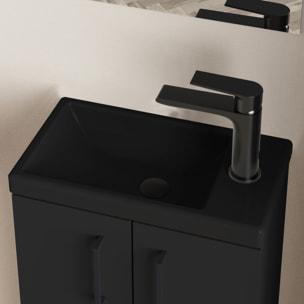 Conjunto de baño LAVEMAINS MONO COLOR, Alday, 40cm, Negro mate