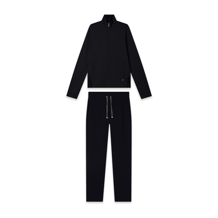 Tuta donna con zip, collo alto e dettagli animalier