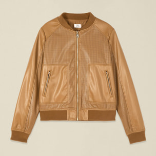 Oltre - Chaqueta bomber perforada - Beige