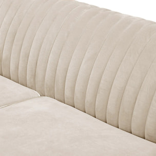 Canapé 3 places en velours beige - Gatsby