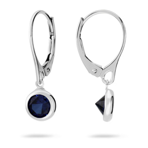 Orecchini Pendenti con Cubic Zirconia Blu in Argento 925