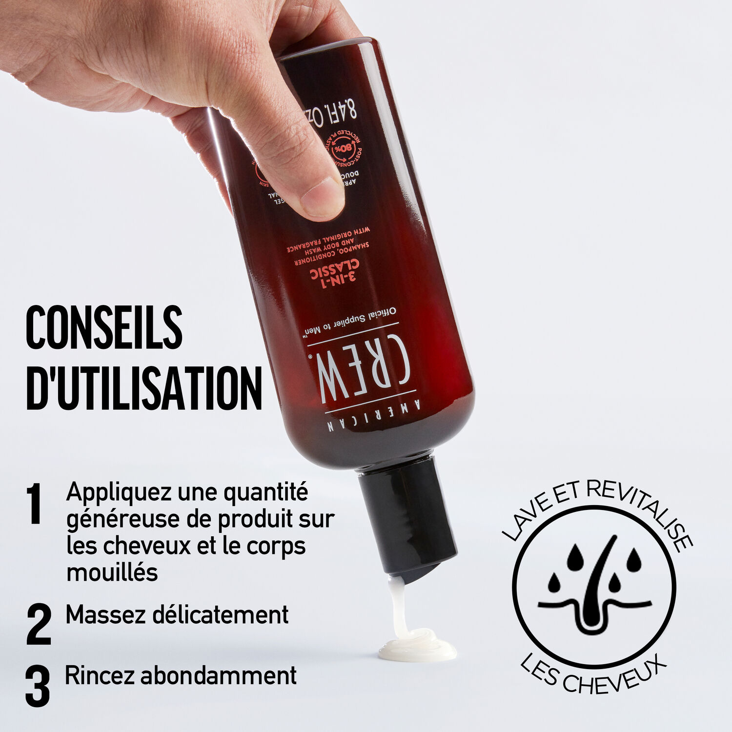 3-en-1 Classic - Shampooing 3en1 Revitalisant Hydratant et Apaisant 100 ml