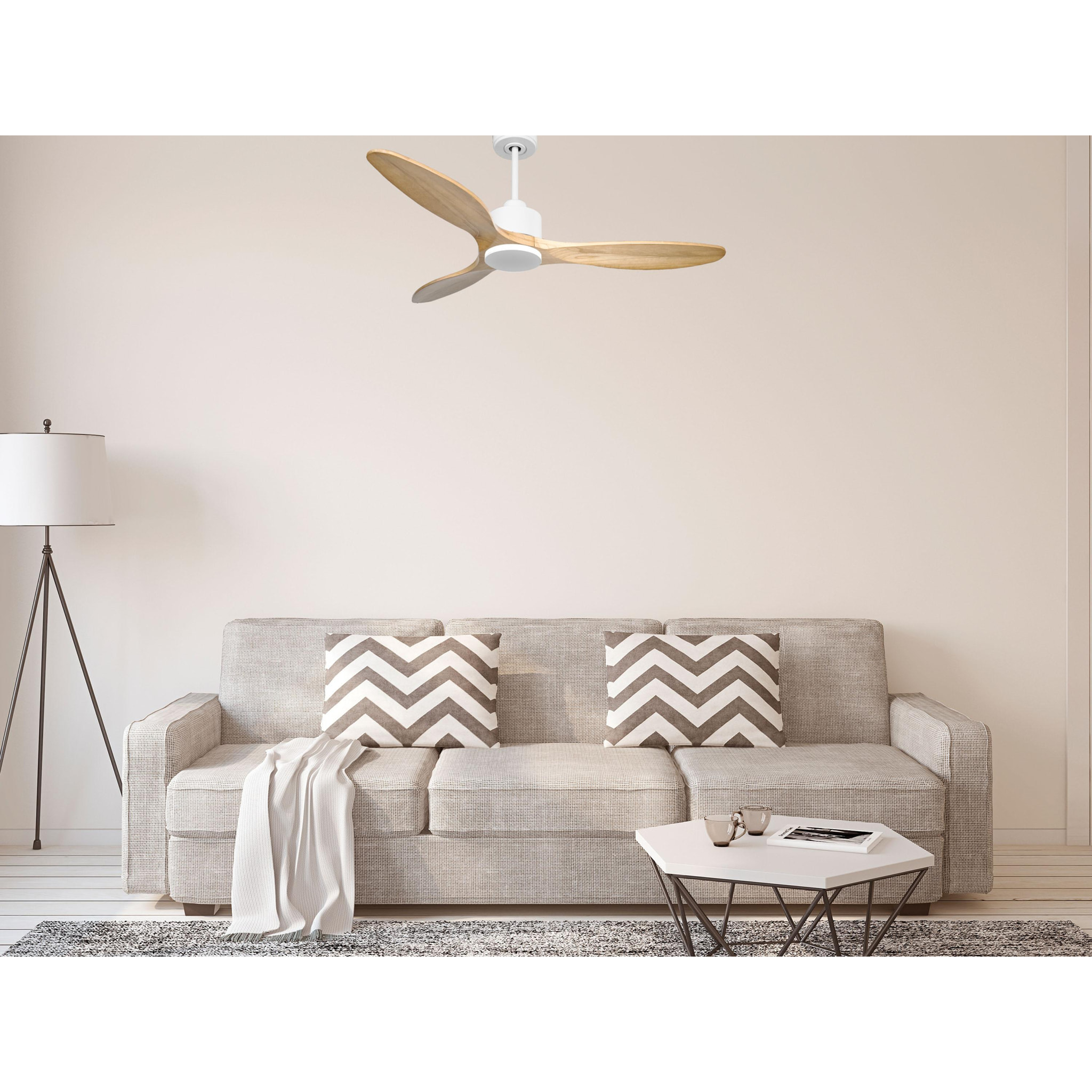 Ventilateur de plafond Réversible  Thermostat Wifi Moteur à courant continu Toits en pente Télécommande Hypersilence Mémoire