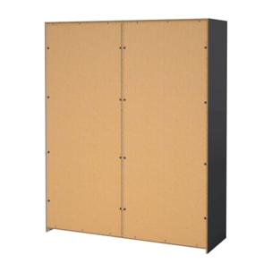 Armadio multiuso 2 ante Gomer, Mobile multifunzionale, Mobiletto scarpiera, Guardaroba porta scarpe, 179x65 h220 cm, Grigio
