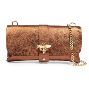 Amaseno borsa a tracolla donna. Pelle autentica Camoscio Laccato.