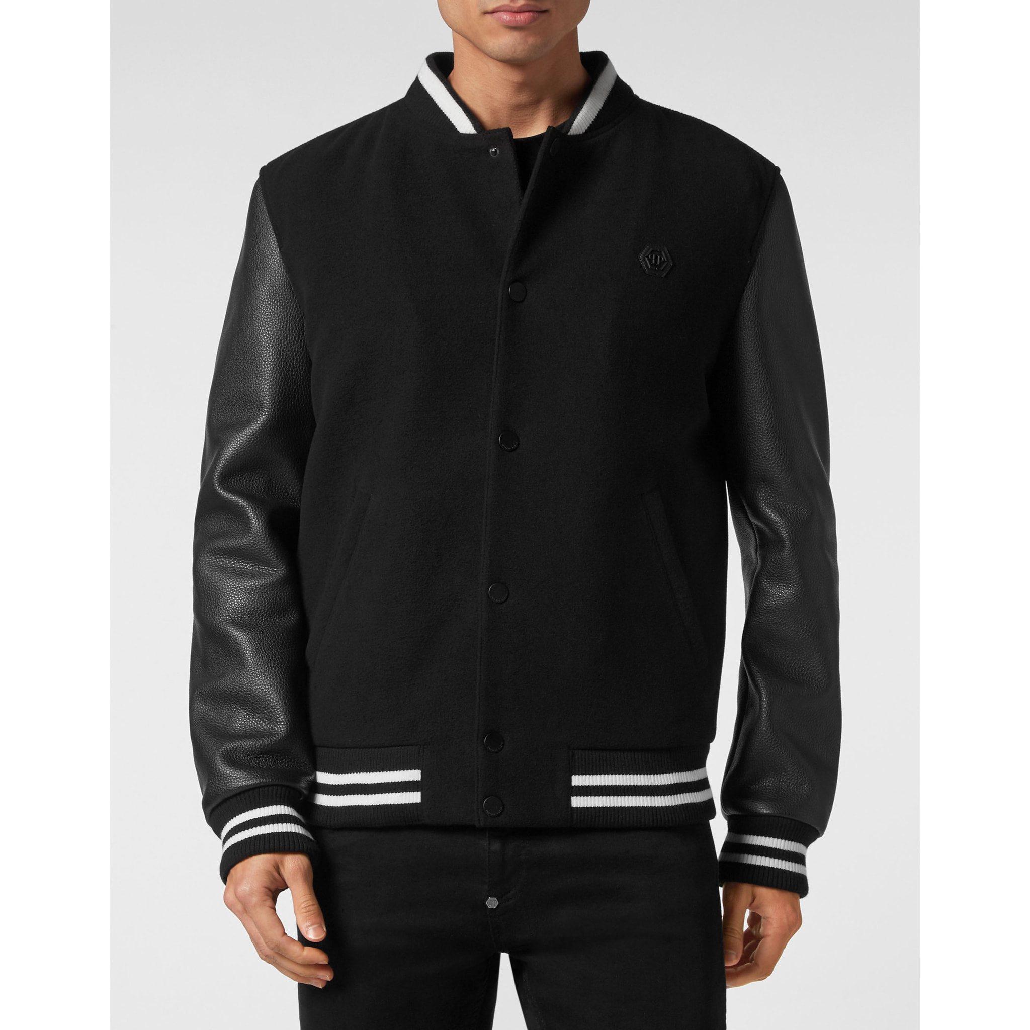 PHILIPP PLEIN Leather Bomber SKULL